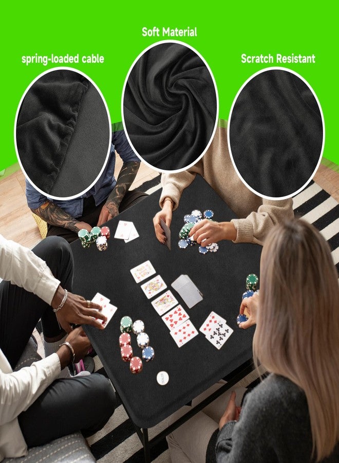 Homakover 34x34 Inch Square Elastic Tablecloth for Card Tables - Waterproof, Noise-Reducing Table Top Cover,Scratch Resistant and Soft Table Cloth for Dining, Card Games & Mahjong - Image 4