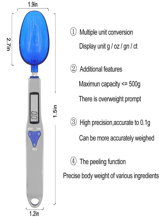 3T6B Grams Digital Kitchen Measuring Spoon,Three Different Specifications Food Scale Spoon with Scale Design, Weight from 0.1 Grams to 500 Grams Support Unit g/oz/gn/ct (with 2 AAA Batteries) - Image 4
