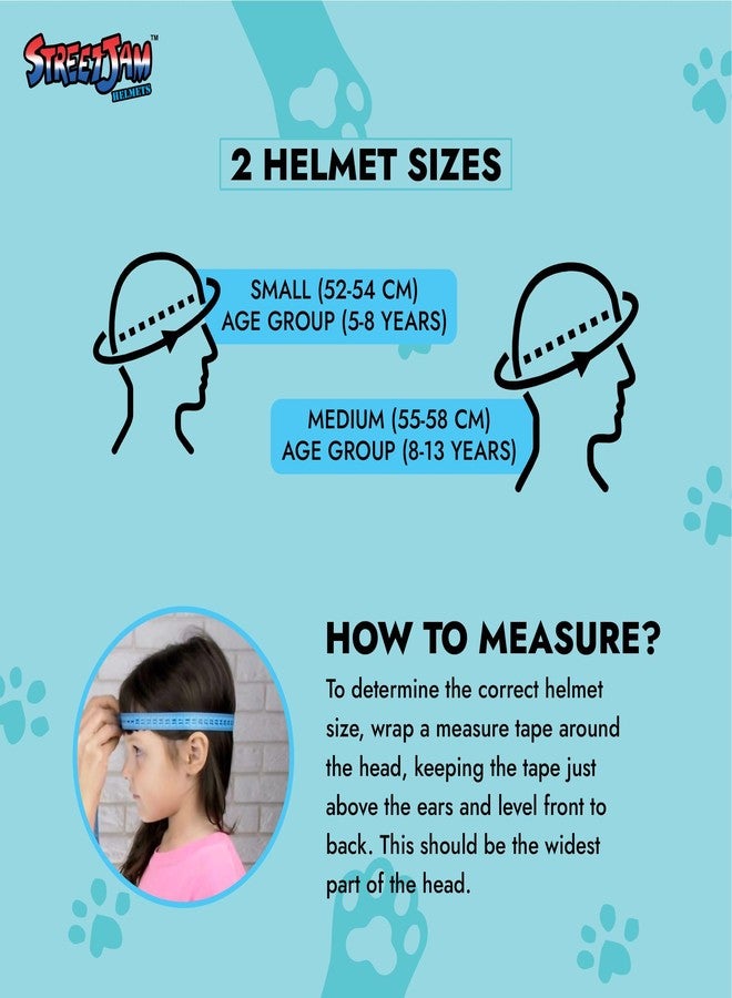 STREETJAM Kids Cycle Helmet Kitty Cat Open Face, Hard PP Outer Shell, EPS Inner Comfort Liner case, Adjustable Strap with Adjuster Dial, Skating, Sports (5-8 Years, Burn Green) - Image 2