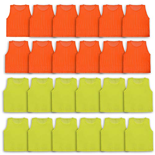 Athllete Youth Adult Pinnies for Sports Soccer Scrimmage Vest Lightweight Mesh Vests 24 Pack