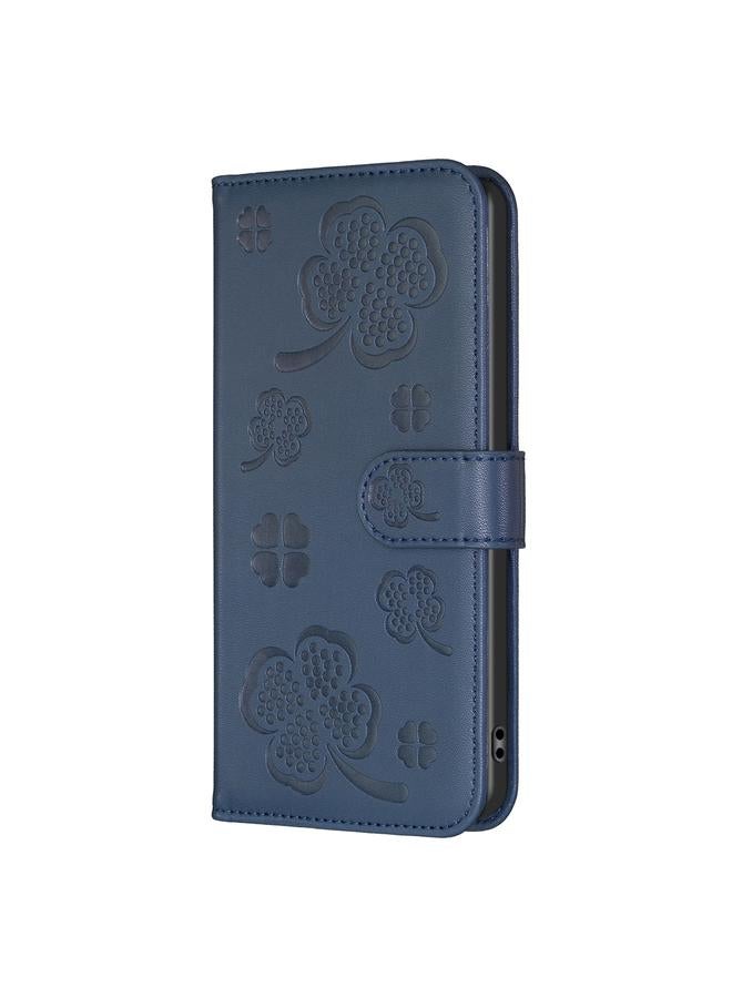 Zaboon Case For iPhone 12 / 12 Pro Four-leaf Embossed Leather Phone Case - Image 2