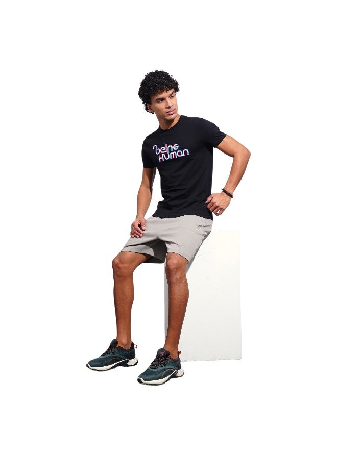 Being Human Mens Dark Grey Slim Fit Shorts - Image 4