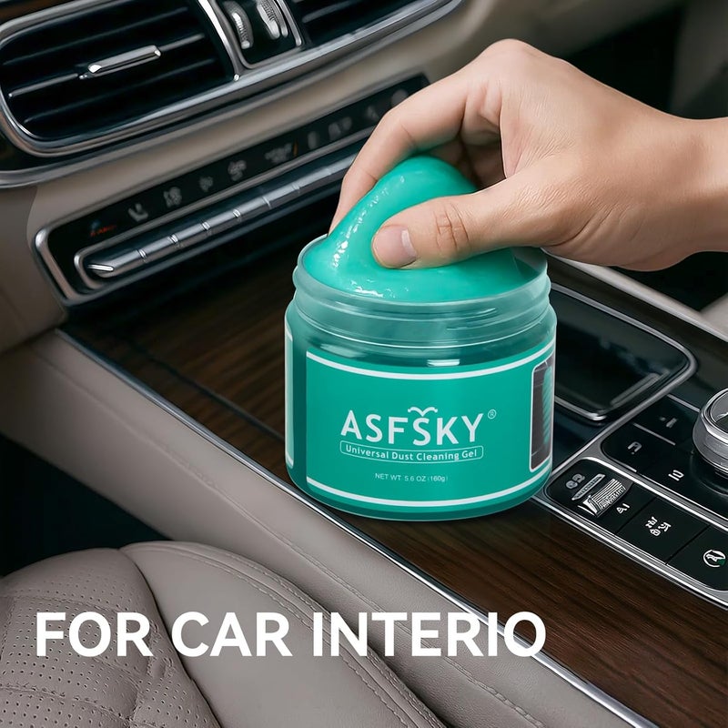 ASFSKY جل تنظيف ASFSKY جل تنظيف السيارات جل تنظيف لوحة المفاتيح قابل لإعادة الاستخدام منظف داخلي للسيارة جل تنظيف لوحة المفاتيح عالمي لأجهزة الكمبيوتر المحمولة والكاميرات والآلات الحاسبة (أخضر 160 جم) - Image 3