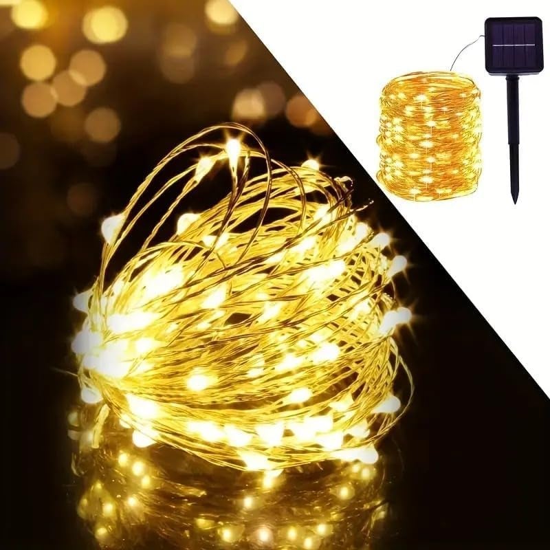 AERYS Solar Fairy String Light 200 LEDs 22 Meter Inbuilt Rechargable Batery IP65 Waterproof 8 Mode Copper Wire Outdoor/Indoor Solar Powered Led String Light Decorations for Garden Yard Balcony - Image 2