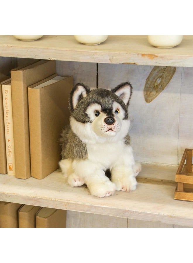 DEMDACO Nat and Jules Alert Small Wolf Friend Wispy Charcoal Children's Plush Stuffed Animal Toy - Image 3