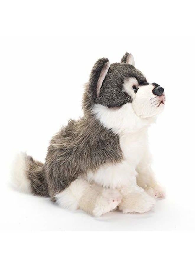 DEMDACO Nat and Jules Alert Small Wolf Friend Wispy Charcoal Children's Plush Stuffed Animal Toy - Image 2