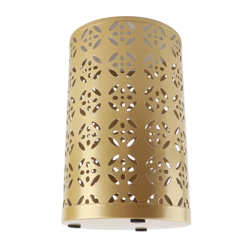 Umbrella Holder Round Rust Proof Stylish Hollow Copper Pattern Metal Umbrella Holder Bin for Home Entryway Gold 23x15x15cm / 9.1x5.9x5.9in - Image 2