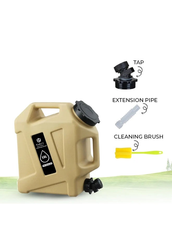 توبيز حاوية مياه التخييم من توبي مع صنبور، إبريق ماء سعة 3.2 جالون، حاويات تخزين مياه كبيرة، خزان مياه خالٍ من البيسفينول أ، علبة طوارئ محمولة لقيادة السيارة والتخييم والمشي لمسافات طويلة - 12L Jerry Can - Image 2