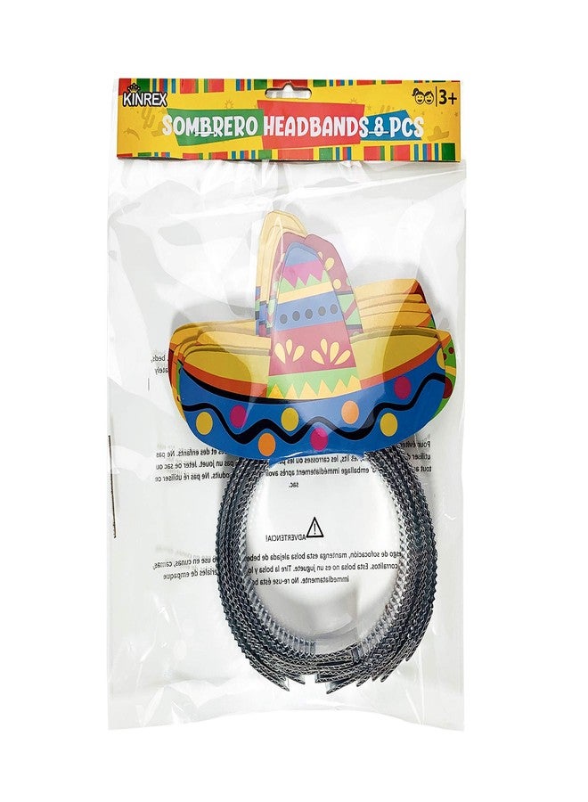 KINREX Cinco de Mayo Sombrero Headband - Mexican Fiesta Paper Party Hat - 8 Pieces - Image 3