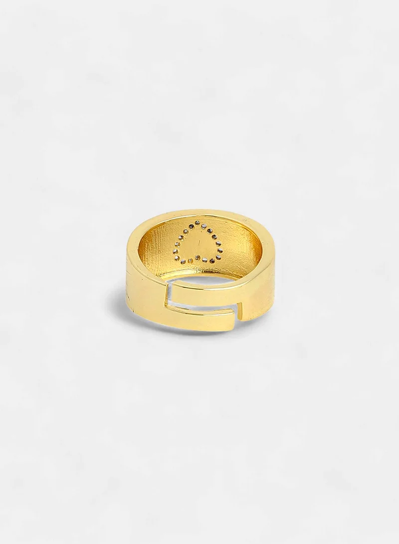 سوهي Stone Studded Adjustable Evil Heart Finger Ring