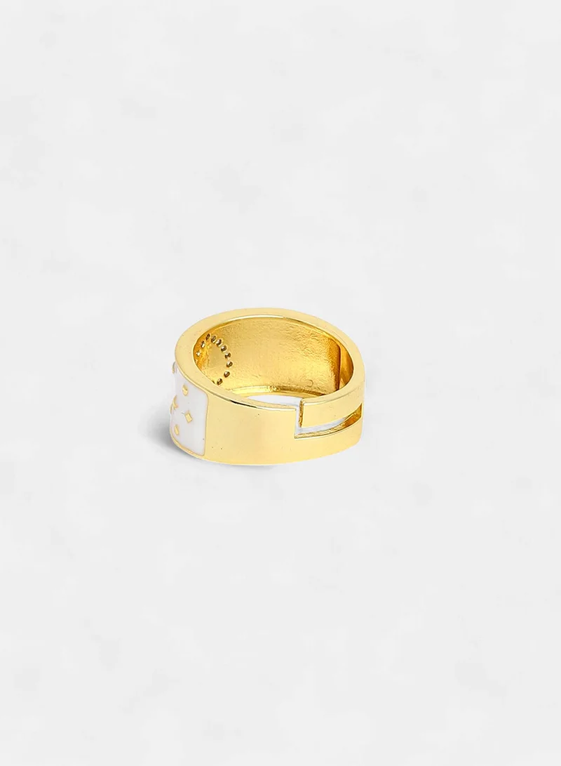سوهي Stone Studded Adjustable Evil Heart Finger Ring