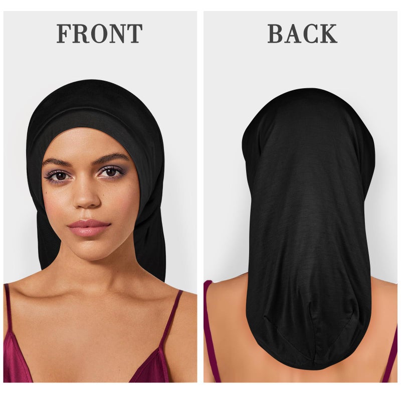 Fittia Long Silk Satin Bonnet for Braids, XL Dreadlocks for Curly Frizzy Hair Sleeping, Large for Black Women Men - Image 4