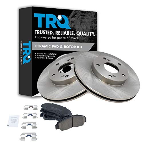 TRQ Front Brake Pad & Rotor Kit Brake Pads Brake Rotor Ceramic Compatible with 2003-2007 Honda Accord 2006-2010 Civic - Image 1