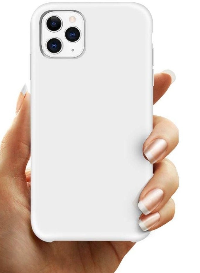 أكاليكس جراب سيليكون سائل فاخر لهاتف iPhone 12 و iPhone 12 Pro، تصميم نحيف، ملمس ناعم مع بطانة من الألياف الدقيقة وحماية معززة للكاميرا - متين ومقاوم لبصمات الأصابع | أبيض - Image 5