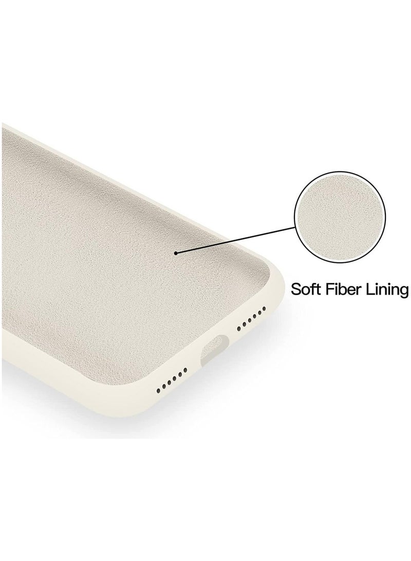 أكاليكس جراب سيليكون سائل فاخر لهاتف iPhone 12 و iPhone 12 Pro، تصميم نحيف، ملمس ناعم مع بطانة من الألياف الدقيقة وحماية معززة للكاميرا - متين ومقاوم لبصمات الأصابع | أبيض - Image 4