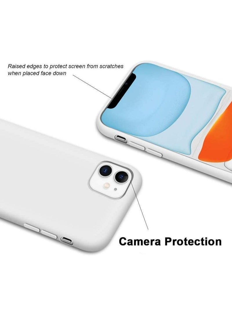 أكاليكس جراب سيليكون سائل فاخر لهاتف iPhone 12 و iPhone 12 Pro، تصميم نحيف، ملمس ناعم مع بطانة من الألياف الدقيقة وحماية معززة للكاميرا - متين ومقاوم لبصمات الأصابع | أبيض - Image 3