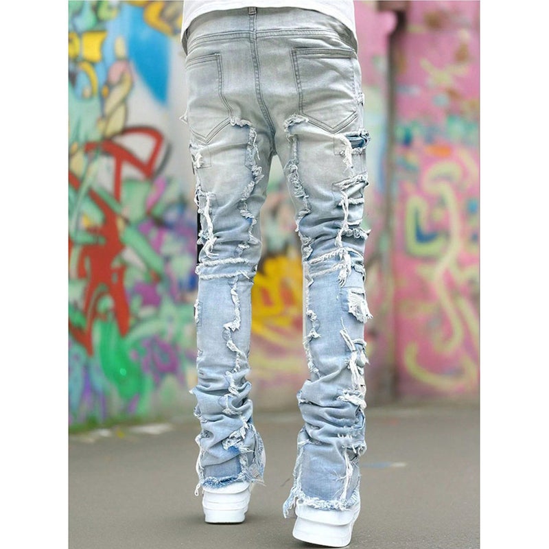Unisex Classic Denim Jeans Loose Fit Daily Outdoor Wear - Image 5