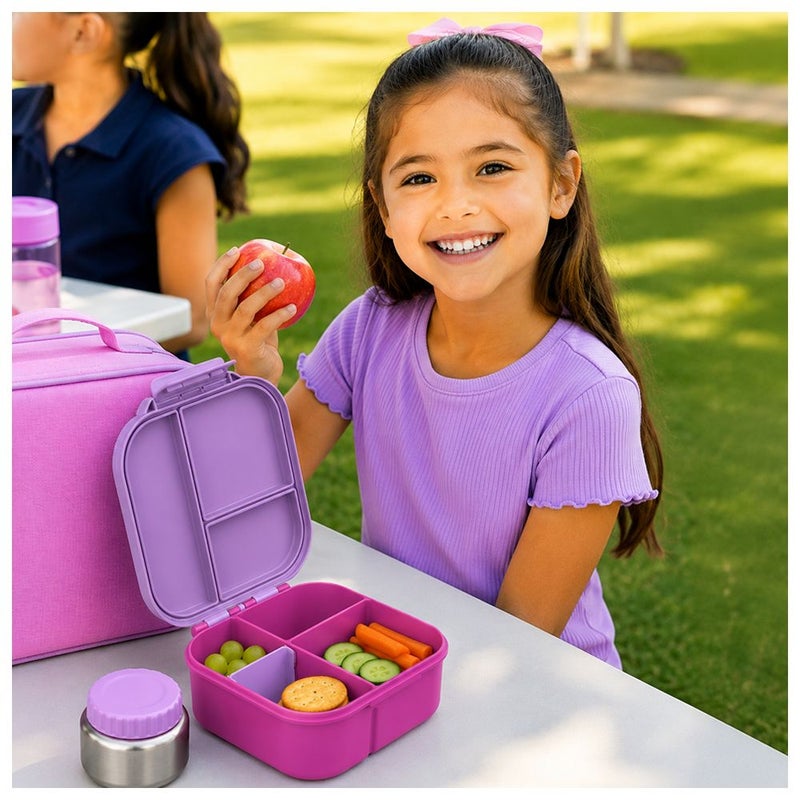 BonBon - 3-4 Compartments Lunchbox - Star Purple and Pink - Image 2