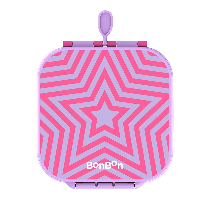 BonBon - 3-4 Compartments Lunchbox - Star Purple and Pink - Image 1