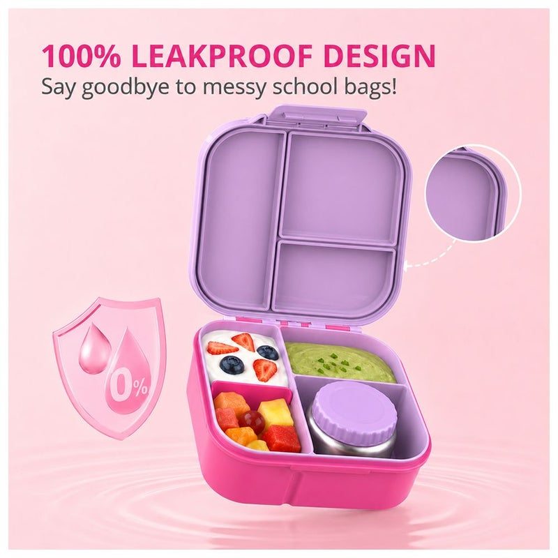 BonBon - 3-4 Compartments Lunchbox - Star Purple and Pink - Image 4