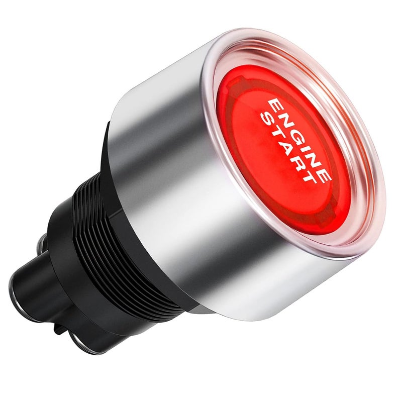 Gebildet مفتاح تشغيل إشعال عالمي 12V-24V/50A، زر بدء تشغيل المحرك SPST 3 دبابيس مع LED أحمر مفتاح إشعال لحظي للسيارة والقارب والشاحنة يتكيف مع تغير البيئة - Image 1