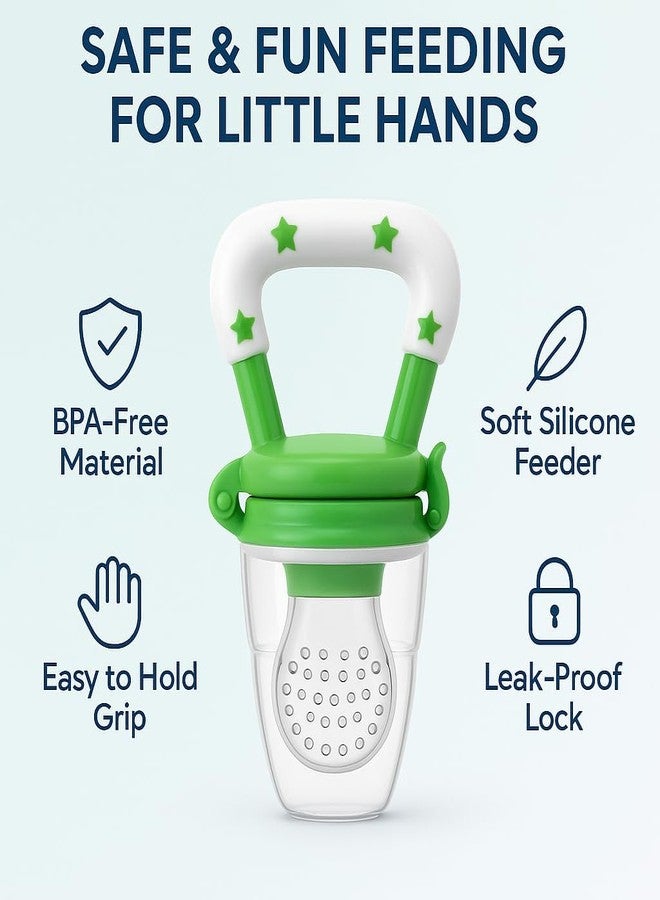 Krido Baby Food Spoon Feeder Bottle for Infants, Soft Spoon for Semi Solid Feeding, Portable & Lightweight Baby Feeder, Set of 3 (Green) - Image 4