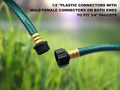 PEISONGFEI 1/2 Inch Garden Hose 15FT, Boat Hose, Flexible Tubing with 3/4" Solid PVC Male to Female Fitting for Household, Outdoo - Image 2