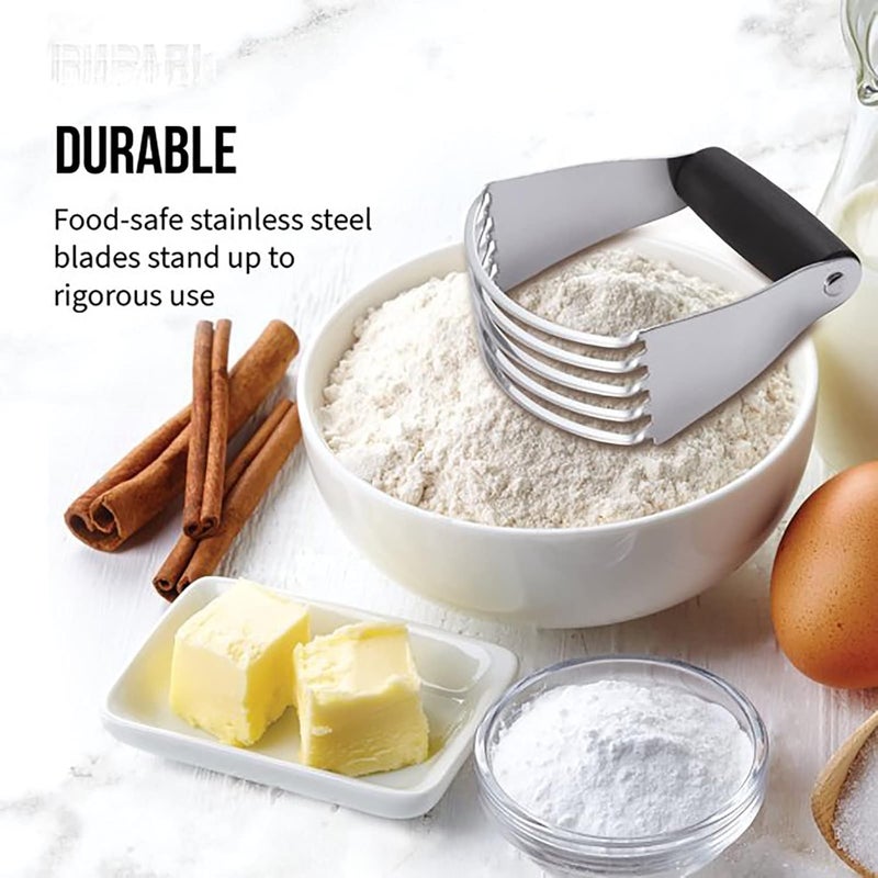 TASKHOUSE Pastry Cutter Stainless Steel Baking Dough Blender Flour Cream Butter Mixer with Non Slip Handle for Home Professional Use for Pasta Pie Crust and Cake - Image 4