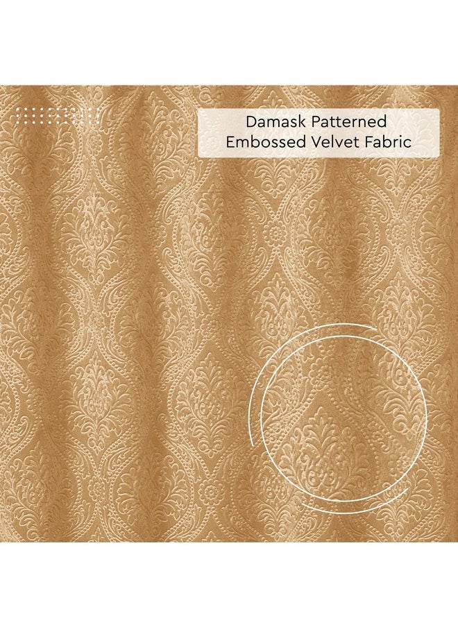 Encasa XO Embossed Velvet Fabric Material by Meter Gold | Sofa Cloth Material Fabric | Unstitched Fabric for Making Cushion Cover, Sofa Cover, Backdrop| 175 GSM, Width 54 Inches | Order by Meter