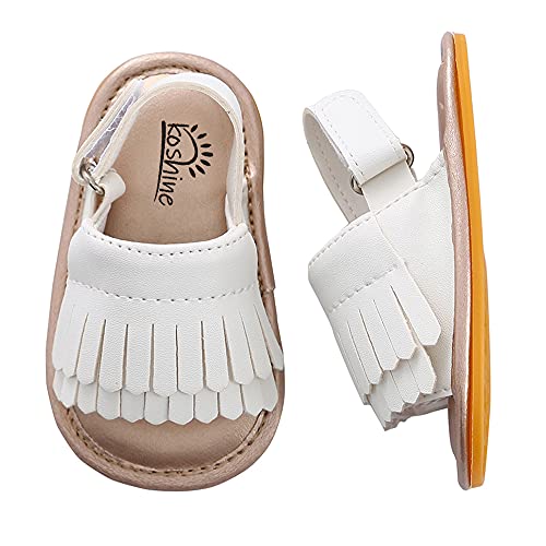 koshine Baby Sandal Tassels Summer Toddler Slipper Shoes 0-2 Years (White, numeric_5_point_5) - Image 4
