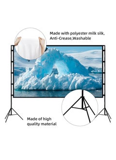 CityRiya-Long Projector Screen with Stand,100 Inch Portable Indoor Outdoor Projection Screen 16:9 Hd 4K Wrinkle-Free Outdoor Movies Screen Carrying Bag for Home Backyard Theater  - Image 5
