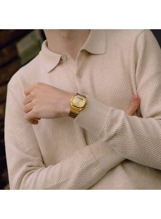 CASIO Vintage Analog‑Digital Unisex Watch AQ‑240EG‑9ADF, 40.9  mm Gold Dial, Resin Case & Gold‑Tone Stainless Steel Band, Water Resistant - Image 2