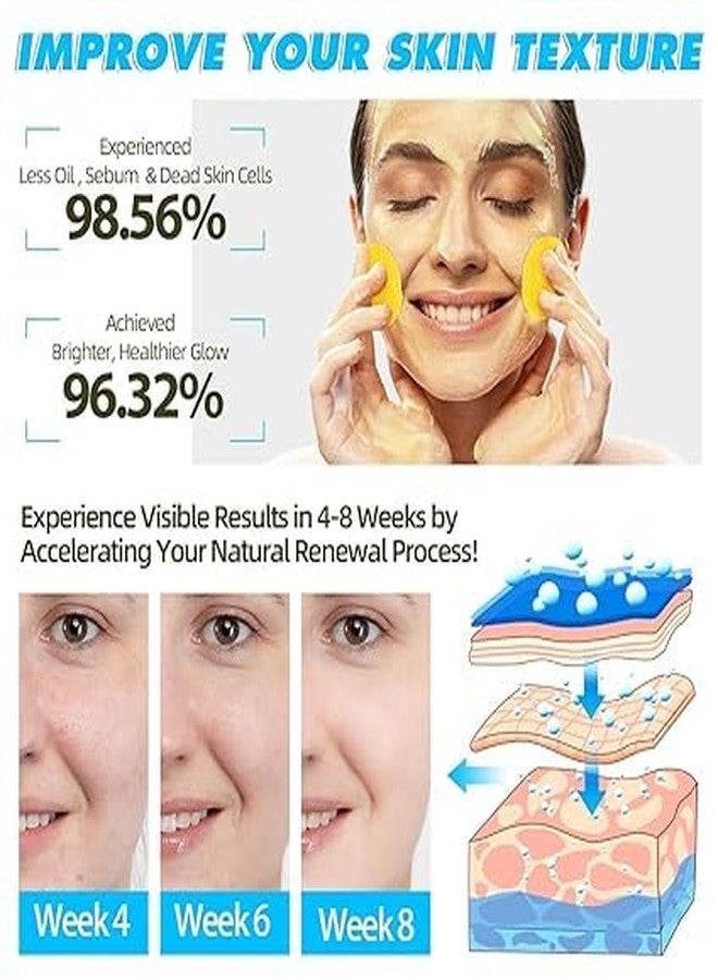 CHAMELI Kojic Acid and Turmeric Cleansing Pads for Dark Spots, Skin Brightening & Acne Prevention, with Vitamin B5, Vitamin C, Turmeric Infused Foaming Exfoliating Pads, for Face for All Skin Types -60PCS (Pack of 1 (60Pcs)) (1) - Image 4