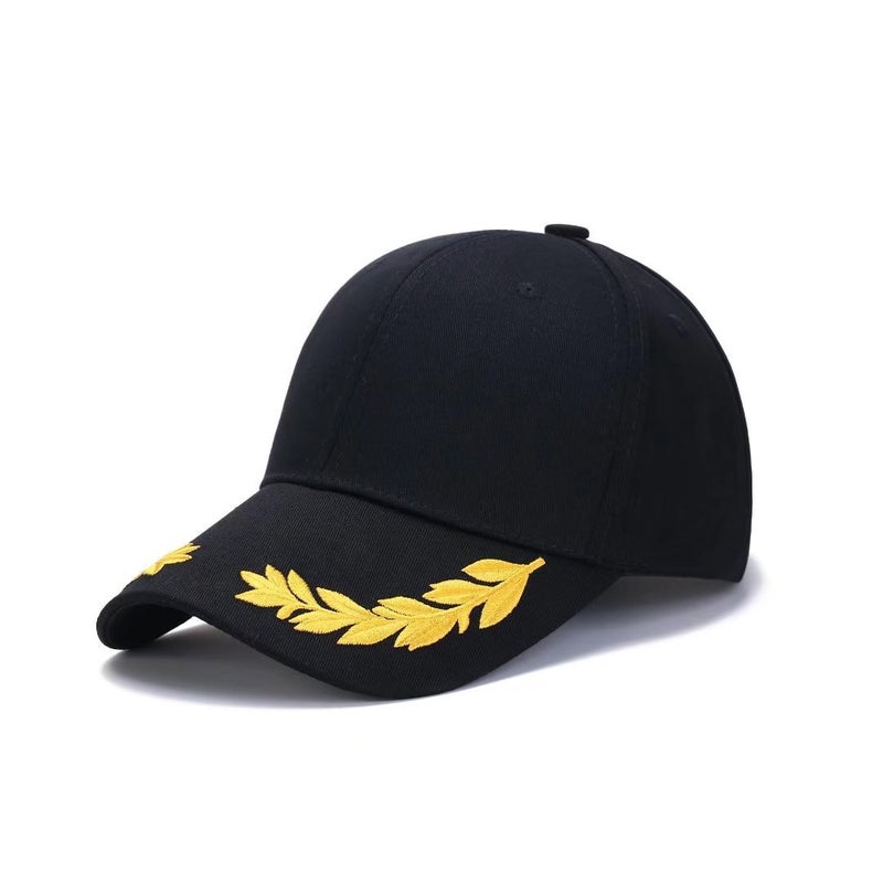 Chinese-Style Pure Cotton Five-Panel Wheat Ear Baseball Cap With Logo Embroidery And Surname Printing, Sun-Shading Duckbill Cap For Men And Women - Image 4