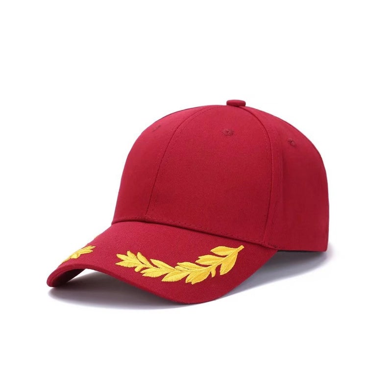 Chinese-Style Pure Cotton Five-Panel Wheat Ear Baseball Cap With Logo Embroidery And Surname Printing, Sun-Shading Duckbill Cap For Men And Women - Image 5
