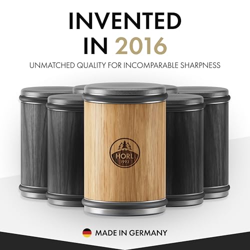HORL 2 Oak Kitchen Knife Sharpener for Razor Sharp Edges Made in Germany - Rolling Sharpener for knives - Rolling Knife Sharpening Kit with Magnetic Holder with 15 & 20 Degrees - Image 4