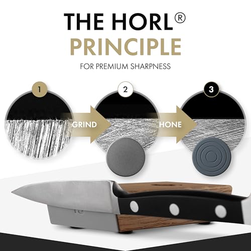HORL 2 Oak Kitchen Knife Sharpener for Razor Sharp Edges Made in Germany - Rolling Sharpener for knives - Rolling Knife Sharpening Kit with Magnetic Holder with 15 & 20 Degrees - Image 5