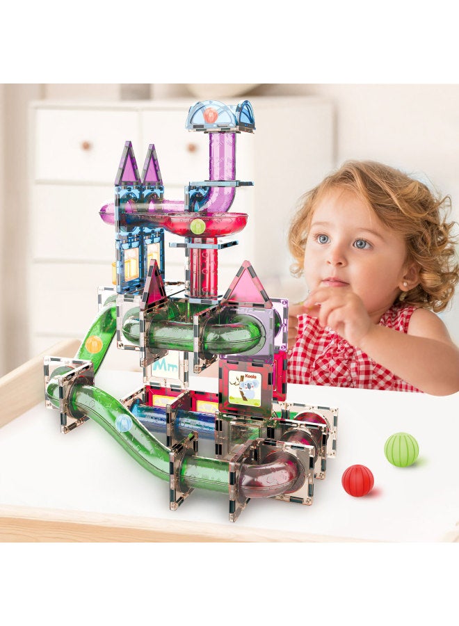 Children's Varied Magnetic Pieces Building Blocks Set Diy Spliced Color Window Pipe Ball Track Early Education Educational Toys-Color:A627 [color Window Pipe Magnetic Sheet (165PCs)]]  - Image 4