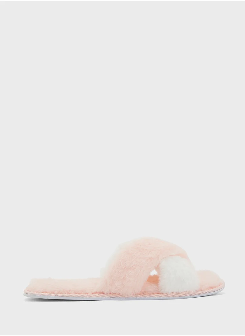 Ginger Crossover Color Block Bedroom Slipper