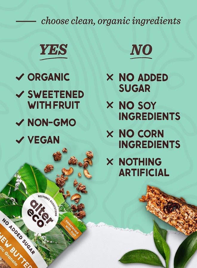 alter eco جرانولا زبدة الكاجو من ألتر إيكو، إفطار ووجبة خفيفة صحية، عضوية، محلاة طبيعياً بالفواكه، نباتية، بدون سكريات أو إضافات صناعية، شوفان مزروع بشكل متجدد (زبدة كاجو - 6 عبوات) - Image 3