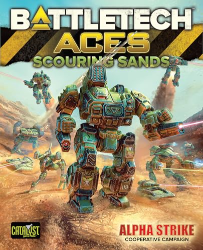 Catalyst Game Labs BattleTech Aces Scouring Sands Game by Catalyst Game Labs  Alpha Strike Expansion with 9 Miniatures Terrain and 70 AI Cards  Solo and Cooperative Desert Warfare Campaign System - Image 1
