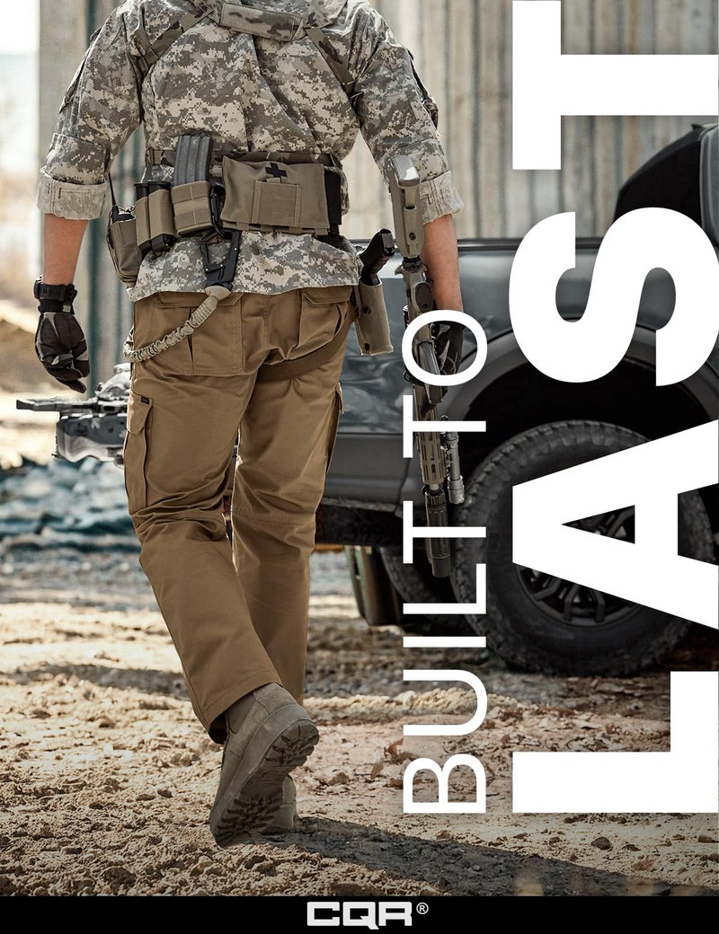 CQR Men's Tactical Pants, Water Resistant Ripstop Cargo Pants, Lightweight EDC Work Hiking Pants, Outdoor Apparel, Raider Mag Cougar, 38W x 32L - Image 4