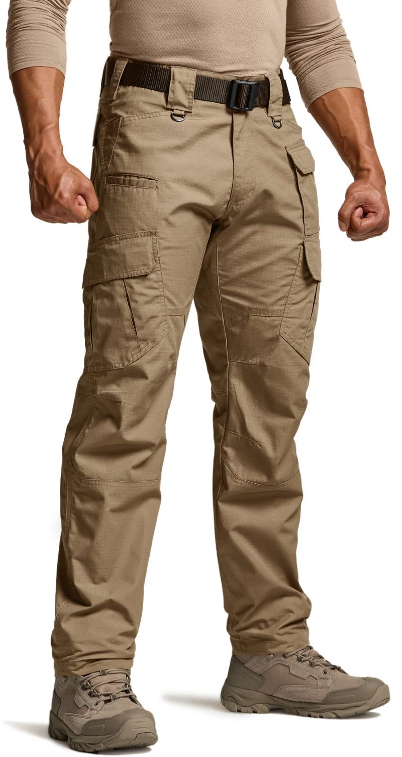 CQR Men's Tactical Pants, Water Resistant Ripstop Cargo Pants, Lightweight EDC Work Hiking Pants, Outdoor Apparel, Raider Mag Cougar, 38W x 32L - Image 1