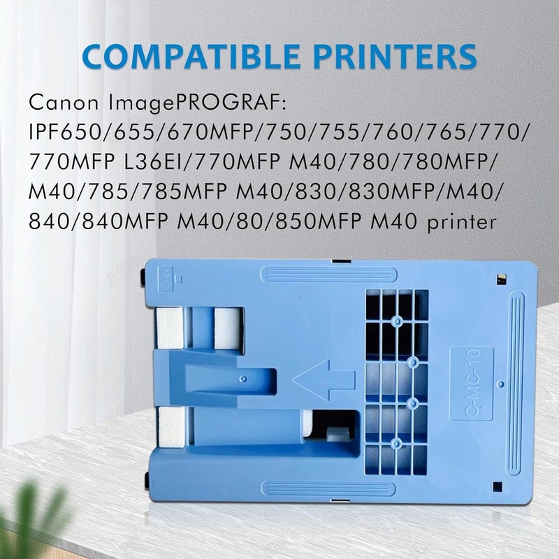Aomya خرطوشة صيانة MC-10 خزان تجميع النفايات MC 10 متوافقة مع طابعات Canon imagePROGRAF IPF650 655 670 680 685 750 755 760 765 770 780 785 830 840 850 1320B014BA MC-10 1320B014 - Image 3