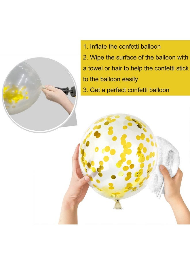 Tuparka 12 Inches Black Gold Confetti Balloons Kit 60 Pack Metallic Gold Black Party Balloon For Birthday Graduation Baby Shower Wedding Anniversary Party Supplies - Image 2