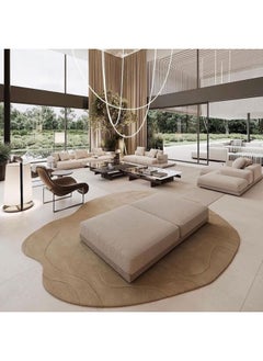 ebarza 230X160 Cm  Wool Dark Beige Rug Jh-22726  - Image 1