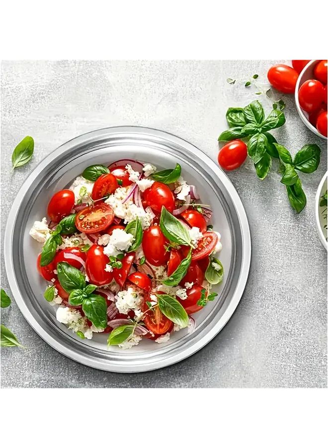 2 Pack Stainless Steel Dinner Plates Sturdy Reusable Easy Clean Metal Round Dish Multipurpose Home Camping - Image 4