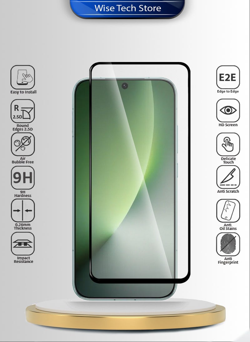 Wtech Honor Magic8 5G 2025 Premium E2E Series Full Glue Full Cover Tempered Glass Screen Protector (MSGECN) - Clear/Black - Image 2