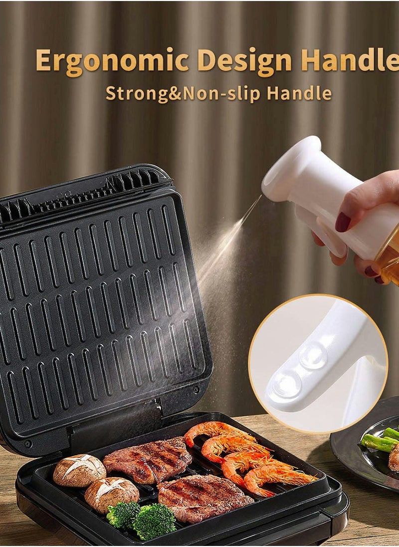 Excefore Olive Oil Sprayer Mist, Spray Bottle for Kitchen Cooking Baking BBQ Grilling, 7.1oz Capacity Oil Mister Refillable Easy Control with Brush for Baking, BBQ, Salad, Frying, 2 Pack White  - Image 3