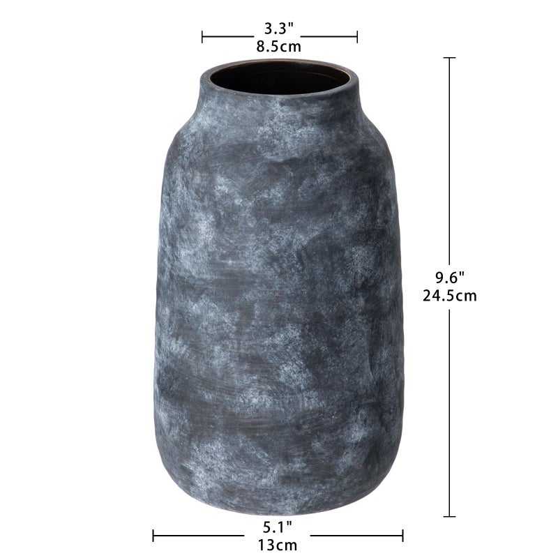 Briful Ceramic Flowers Vase Home Decor, Kitchen Dining Farmhouse Table Vases, Rustic Vintage Living Room Bathroom Bedroom Decorations for Office Coffee Desk Fireplace Shelf Mantel (9.6â€ Tall) - Image 2